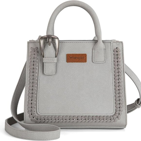 Stylish Wrangler Vegan Leather Tote Bag in Retro Gray – Organize in Elegance - Picture 1 of 6
